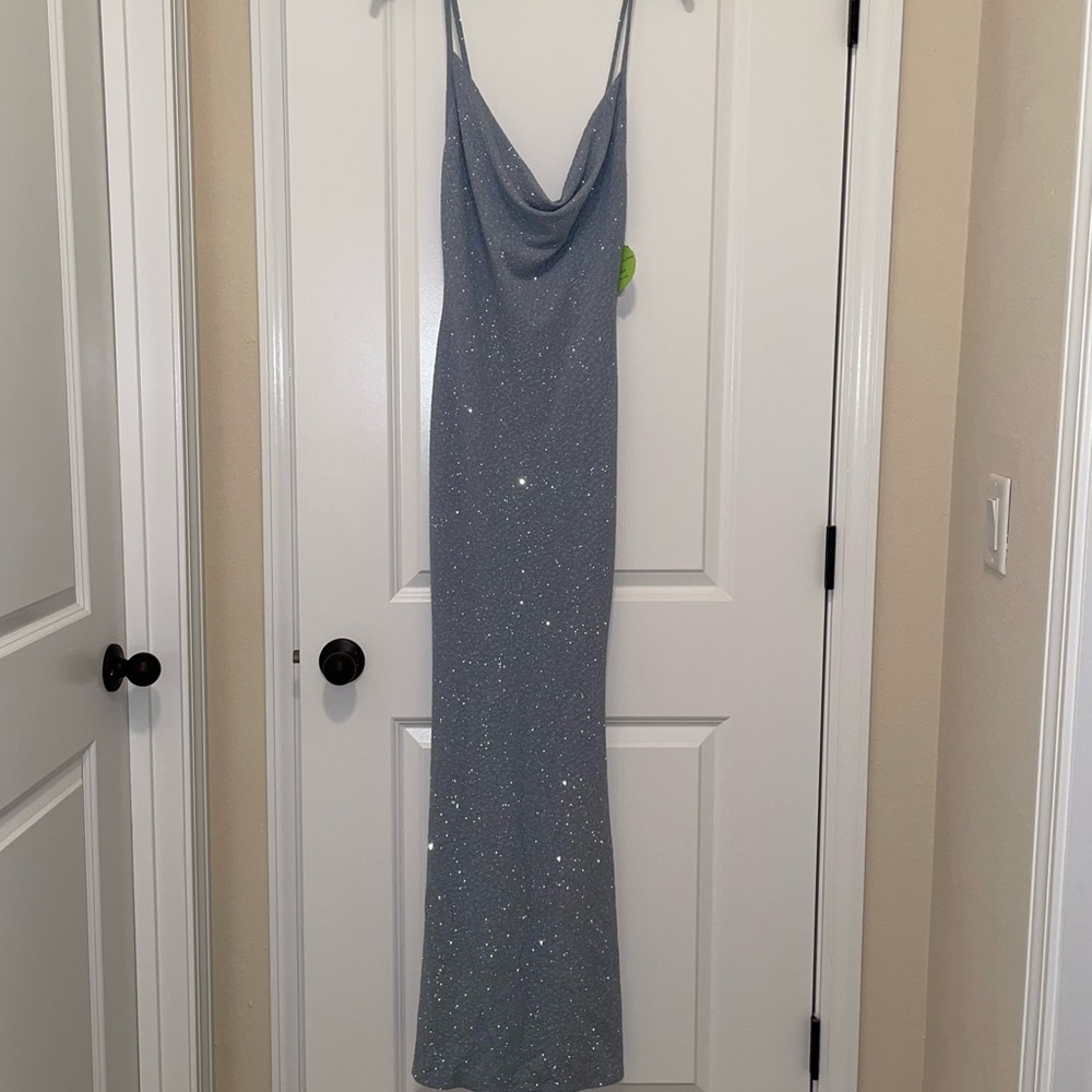 Maxi Sparkle Cowl Neck Dress